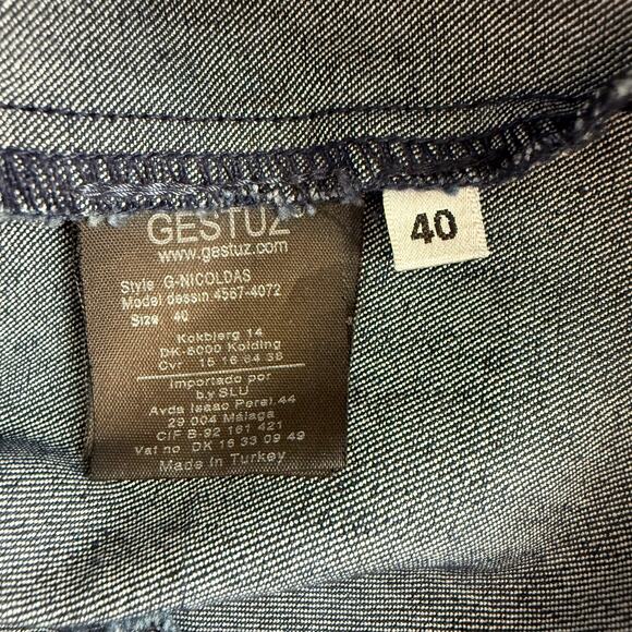 Gestuz Structured Denim Patchwork Long Sleeve Bodycon Mini Dress EU 40 US 8 - Picture 6 of 10